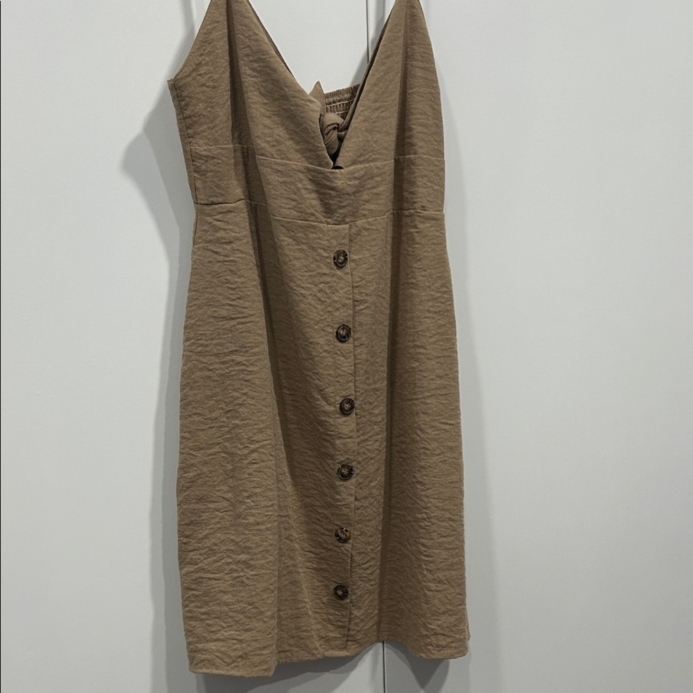 Elegant Brown Button-Down Dress